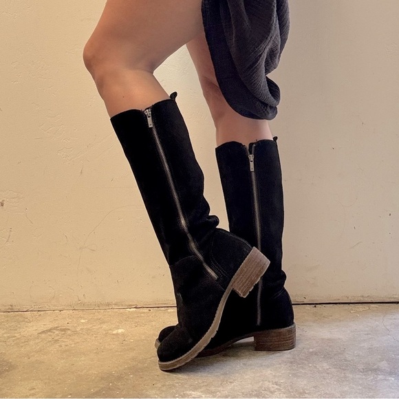 Lucky Brand Shoes - Lucky Brand Learher Black Heeled Boots Size 9.5
